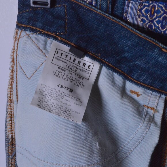 Roberto Cavalli Denim Jeans Embroidered Ribbon Skirt Size 40 - Picture 10 of 11